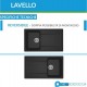 Lavello cucina sopratop in Granitek nero a vasca singola con gocciolatoio LIFE400N di Elleci montaggio reversibile