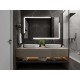 Su Misura Specchio da Bagno Filo Lucido con disegno sabbiato Retroilluminato a led 20W art. spe105 montaggio reversibile