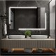 Su Misura Specchio Bagno Filo Lucido Retroilluminato led 20W art.321 con pulsante touch integrato montaggio reversibile