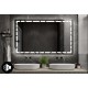 Specchio Bagno con Altoparlante Bluetooth e Disegno Sabbiato Retroilluminato led 20W art. spe3