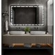 Su Misura Specchio Bagno Filo Lucido Retroilluminato led 20W art.322 con pulsante touch integrato montaggio reversibile