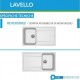 Lavello cucina sopratop in Granitek bianco a vasca singola con gocciolatoio LIFE400N di Elleci montaggio reversibile