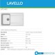 Lavello cucina sopratop in Granitek bianco a vasca singola con gocciolatoio LIFE400N di Elleci montaggio reversibile