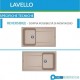 Lavello cucina sopratop in Granitek avena a vasca singola con gocciolatoio LIFE400N di Elleci montaggio reversibile