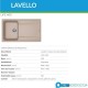 Lavello cucina sopratop in Granitek avena a vasca singola con gocciolatoio LIFE400N di Elleci montaggio reversibile