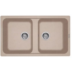 Lavello cucina da incasso 86x50 in Granitek avena a doppia vasca LIFE450A di Elleci