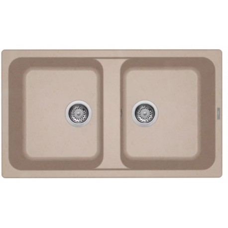 Lavello cucina da incasso 86x50 in Granitek avena a doppia vasca LIFE450A di Elleci