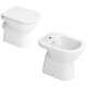 Sanitari a terra Gemma 2 di dolomite in ceramica bianca wc con scarico a parete + bidet