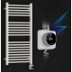 Radiatore scaldasalviette 700 x 400 mm mod.Sabrina elettrico in acciaio bianco con termostato ambiente digitale eco