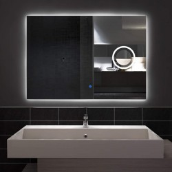 Su Misura Specchio da Bagno Filo Lucido Retroilluminante led 20W con specchietto cosmetico 20x  integrato art. spec06 