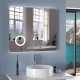 Specchio Bagno Filo Lucido Angoli Arrotondati Retroilluminante led 20W con specchietto cosmetico 20x integrato art. spec05 