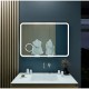 Specchio Bagno Filo Lucido Angoli Arrotondati Retroilluminante led 20W con specchietto cosmetico 20x integrato art. spec04