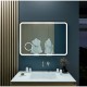 Specchio Bagno Filo Lucido Angoli Arrotondati Retroilluminante led 20W con specchietto cosmetico 20x integrato art. spec04