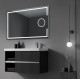 Specchio Bagno Filo Lucido Angoli squadrati Retroilluminante led 20W con specchietto cosmetico 20x  integrato