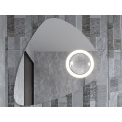 Su Misura Specchio da Bagno Filo Lucido irregolare Retroilluminante led 20W con specchietto cosmetico 20x  integrato art. spnZ6 