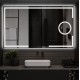 Specchio Bagno Filo Lucido Angoli squadrati Retroilluminante led 20W con specchietto cosmetico 20x  integrato art. spe75 