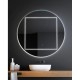 Specchio Bagno Tondo Filo Lucido con disegno sabbiato Retroilluminante led 20W art. speV3