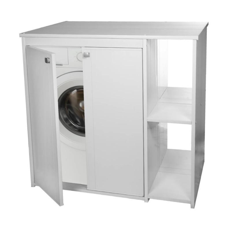 Mobile lavatoio in PVC da esterno/interno misura Larghezza 80 x Profondità  50 cm bianco con vasca in resina - Vendita Online ItaliaBoxDoccia