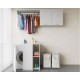 Coprilavatrice da Esterno in PVC 95x60x94 cm 2 Ante con Ripiani Laterali Laundry Bianco