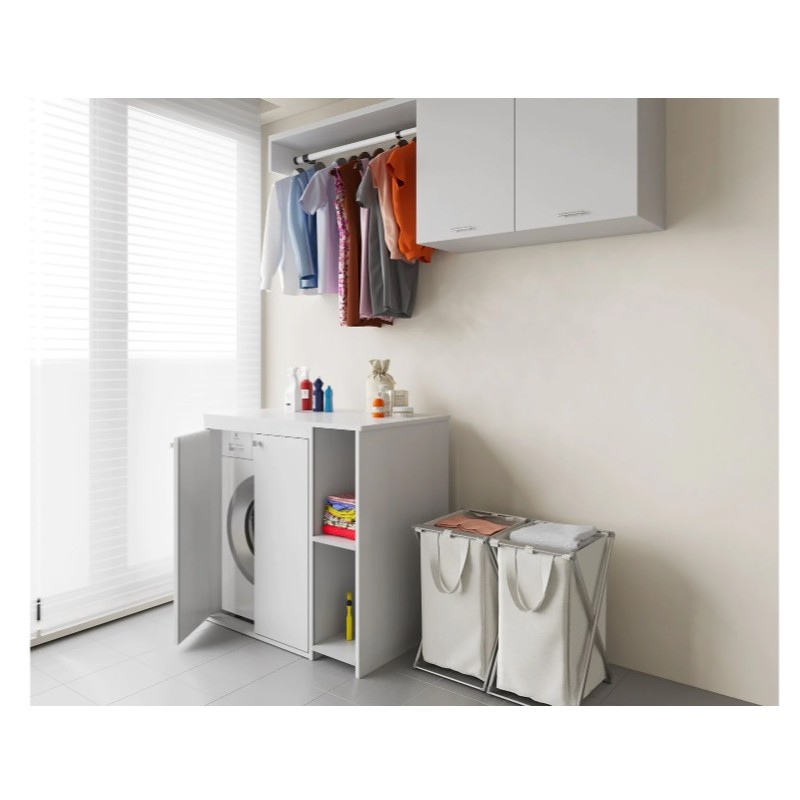 Coprilavatrice da Esterno in PVC 95x60x94 cm 2 Ante con Ripiani Laterali  Laundry Bianco - Vendita Online ItaliaBoxDoccia