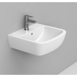 Lavabo ad installazione sospesa da 50 cm con foro per rubinetto bianco lucido Gemma 2 di Dolomite