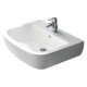 Lavabo ad installazione sospesa da 50 cm con foro per rubinetto bianco lucido Gemma 2 di Dolomite