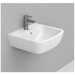 Lavabo ad installazione sospesa da 60 cm con foro per rubinetto bianco lucido Gemma 2 di Dolomite