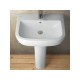 Lavabo su colonna da 60 cm con foro per rubinetto bianco lucido Gemma 2 di Dolomite