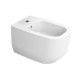 Sanitari sospesi Alba con fissaggio nascosto di Dolomite Vaso con tecnologia rimless + Bidet in Ceramica Bianco Lucido