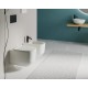 Sanitari sospesi Alba con fissaggio nascosto di Dolomite Vaso con tecnologia rimless + Bidet in Ceramica Bianco Lucido