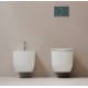 Sanitari sospesi Alba con fissaggio nascosto di Dolomite Vaso con tecnologia rimless + Bidet in Ceramica Bianco Lucido