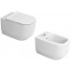 Sanitari sospesi Alba con fissaggio nascosto di Dolomite Vaso con tecnologia rimless + Bidet in Ceramica Bianco Opaco