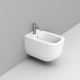 Sanitari sospesi Alba con fissaggio nascosto di Dolomite Vaso con tecnologia rimless + Bidet in Ceramica Bianco Opaco