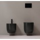 Sanitari sospesi Alba con fissaggio nascosto di Dolomite Vaso con tecnologia rimless + Bidet in Ceramica Nero Opaco