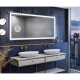 Specchio Bagno Filo Lucido Angoli squadrati Retroilluminante led 20W con specchietto cosmetico 20x integrato art. spe44