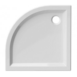 Piatto Doccia semicircolare 80x80 cm in Acrilico sanitario rinforzato con vetro resina di Colore Bianco Altezza 6 cm