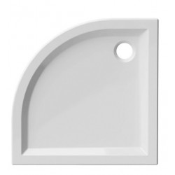Piatto Doccia semicircolare 90x90 cm in Acrilico sanitario rinforzato con vetro resina di Colore Bianco Altezza 6 cm