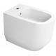 Bidet filo muro serie Alba di Dolomite in ceramica bianco lucido