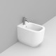 Bidet filo muro serie Alba di Dolomite in ceramica bianco lucido