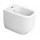 Bidet filo muro serie Alba di Dolomite in ceramica bianco opaco