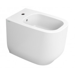 Bidet filo muro serie Alba di Dolomite in ceramica bianco opaco