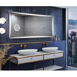 Specchio Bagno Filo Lucido Angoli squadrati Retroilluminante led 20W con specchietto cosmetico 20x  integrato art. spe176