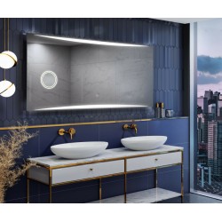 Specchio Bagno Filo Lucido Angoli squadrati Retroilluminante led 20W con specchietto cosmetico 20x  integrato art. spe177