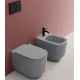 Vaso filo muro con fissaggio nascosto serie Alba di Dolomite con Tecnologia Rimless in ceramica grigio cemento