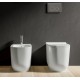 Sanitari filo muro Alba con fissaggio nascosto di Dolomite Vaso con tecnologia rimless + Bidet in Ceramica Bianco Lucido