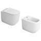 Sanitari filo muro Alba con fissaggio nascosto di Dolomite Vaso con tecnologia rimless + Bidet in Ceramica Bianco Lucido