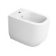 Sanitari filo muro Alba con fissaggio nascosto di Dolomite Vaso con tecnologia rimless + Bidet in Ceramica Bianco Lucido