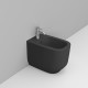 Sanitari filo muro Alba con fissaggio nascosto di Dolomite Vaso con tecnologia rimless + Bidet in Ceramica Nero Opaco