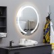 Specchio da Bagno Rotondo con Altoparlante Bluetooth e Disegno Sabbiato Retroilluminato led 20W art. spe263