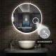 Specchio Bagno Tondo disegno sabbiato Retroilluminante led 20W + Specchietto Cosmetico integrato art. spec3